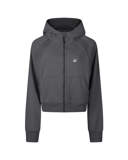 Cropped Zip-Through Hoodie