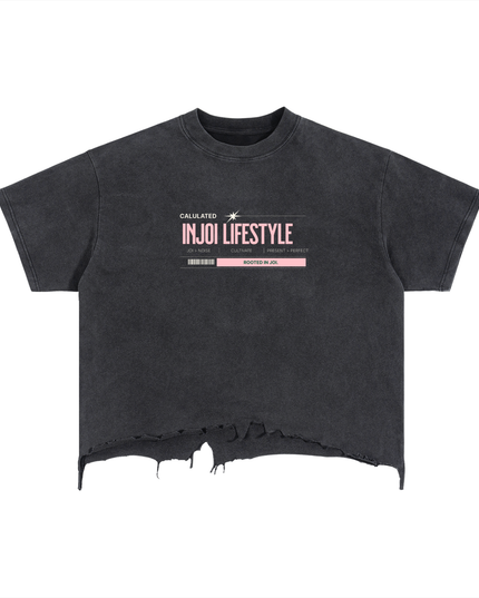 Vintage Wash Boxy Distressed Hem T-Shirt