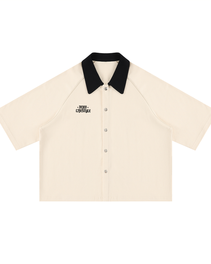 Unisex Color Block Boxy Short Sleeve Shirt