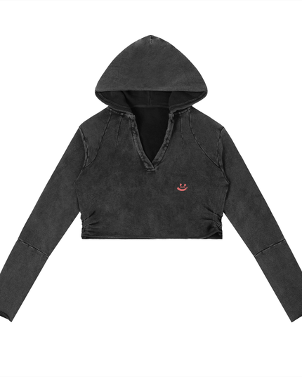 Vintage Washed Raw Edge Hoodie
