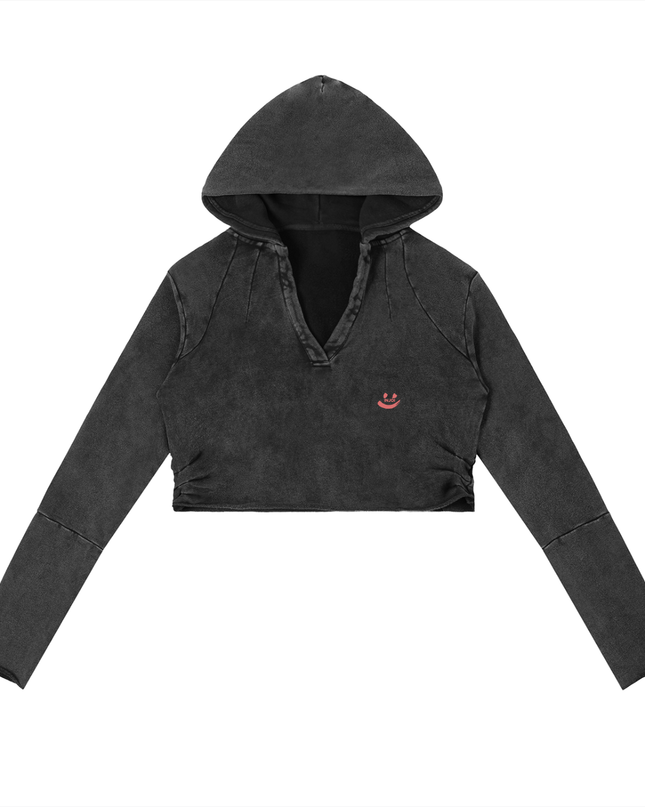 Vintage Washed Raw Edge Hoodie