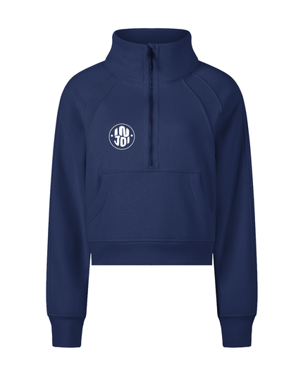 Cropped Half-Zip Sweatshirt