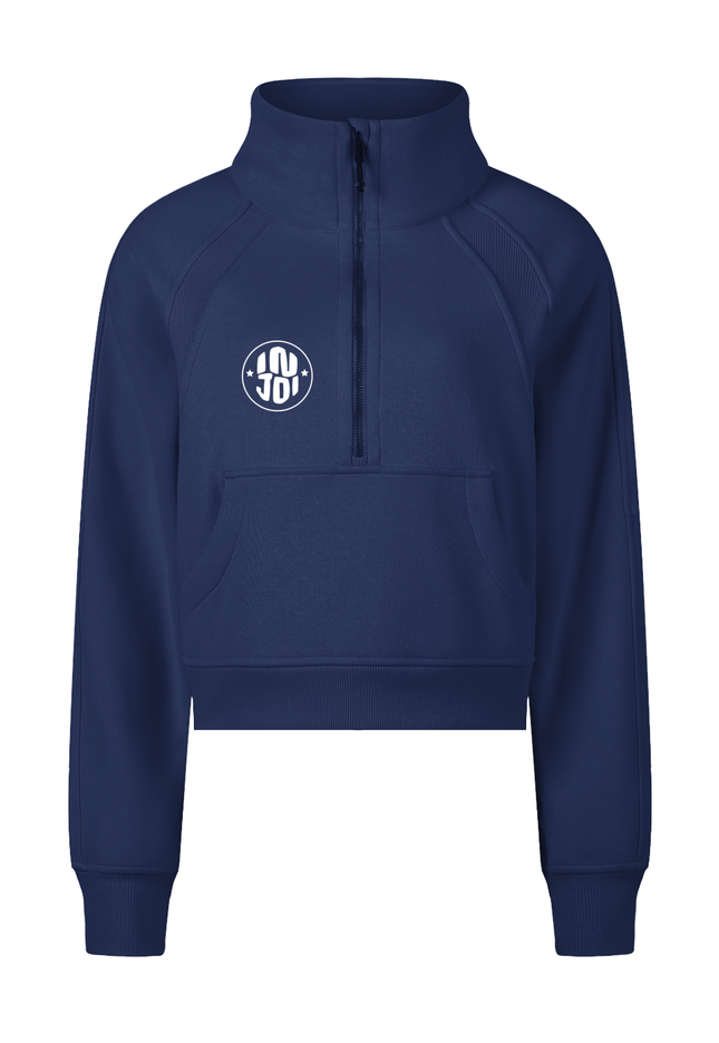 Cropped Half-Zip Sweatshirt