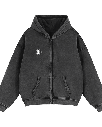 Zip-Through Boxy Fleece Hoodie