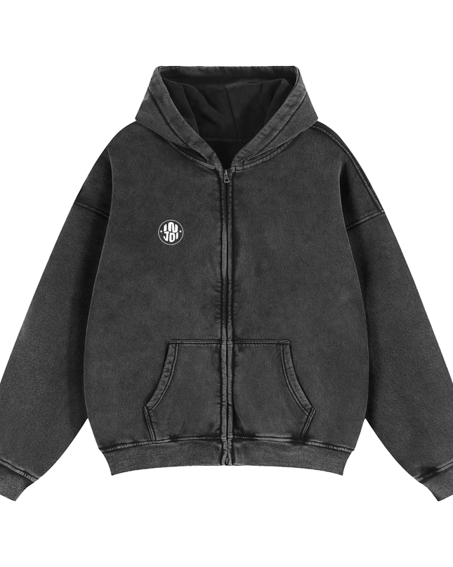 Zip-Through Boxy Fleece Hoodie