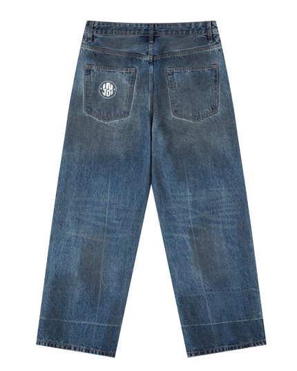 Vintage Wash Baggy Denim Jeans