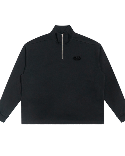 Half-Zip Rolled Edge Fleece Sweatshirt