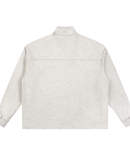 Half-Zip Rolled Edge Fleece Sweatshirt
