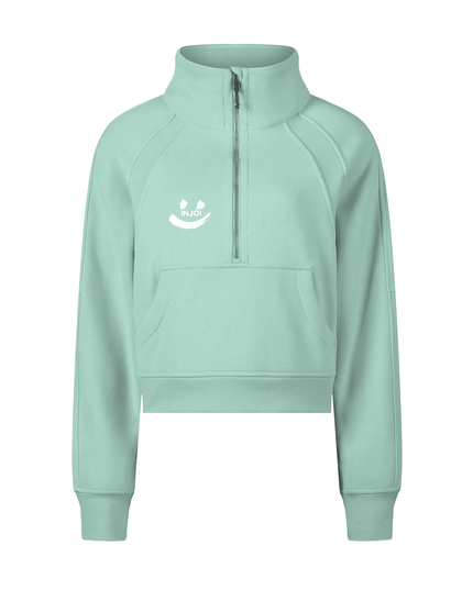 Cropped Half-Zip Sweatshirt