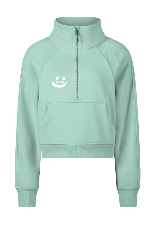 Cropped Half-Zip Sweatshirt
