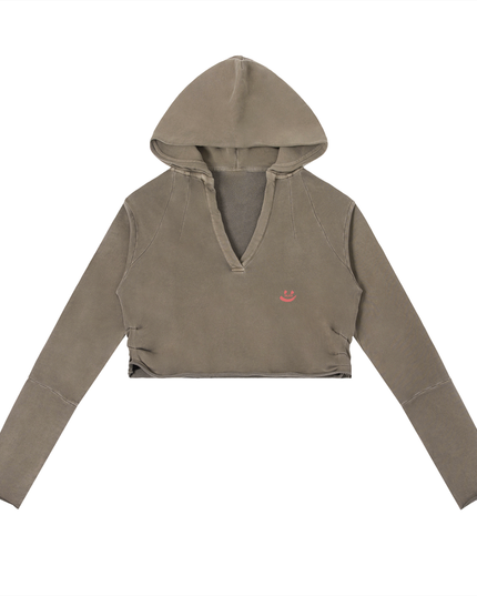 Vintage Washed Raw Edge Hoodie