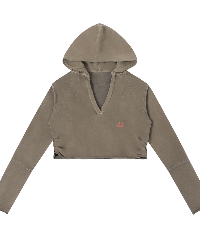 Vintage Washed Raw Edge Hoodie