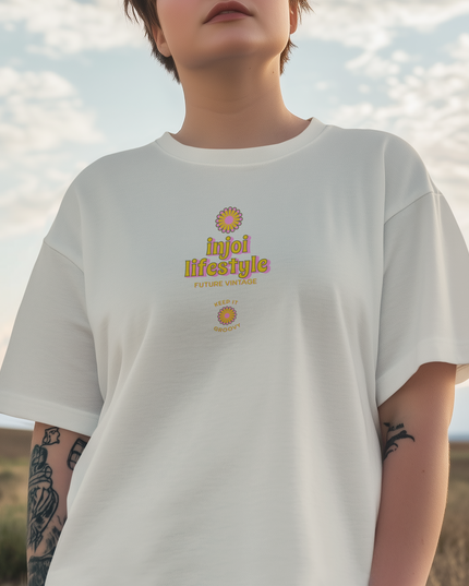 INJOI Garment-Dyed Drop-Shoulder Tee