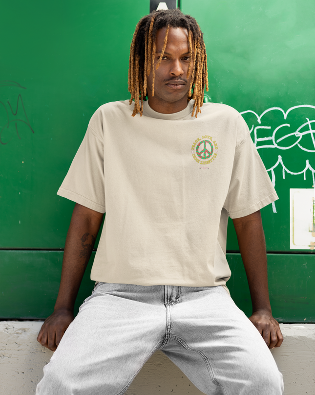 INJOI PEACE Garment-Dyed Crewneck T-Shirt