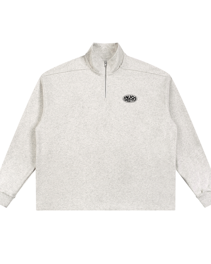 Half-Zip Rolled Edge Fleece Sweatshirt