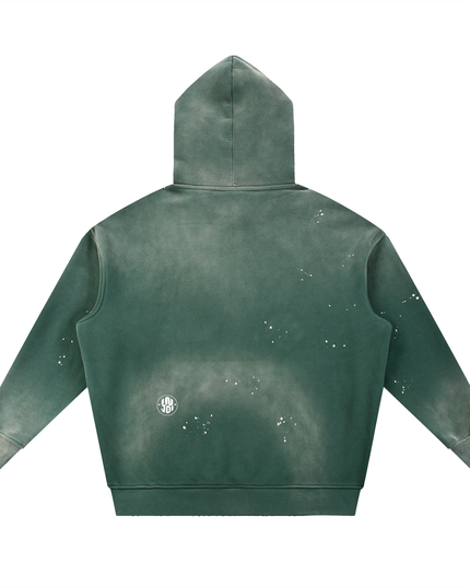 Vintage Washed Frayed Fleece Hoodie