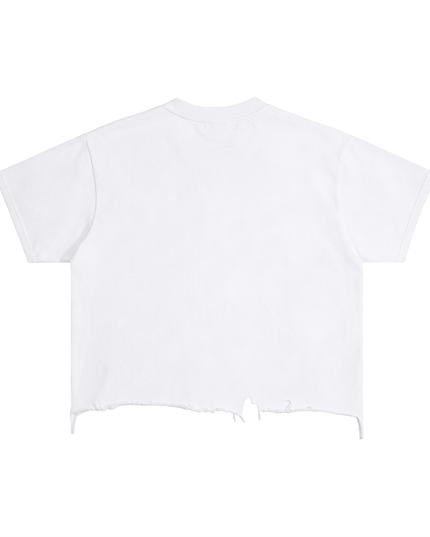 Vintage Wash Boxy Distressed Hem T-Shirt