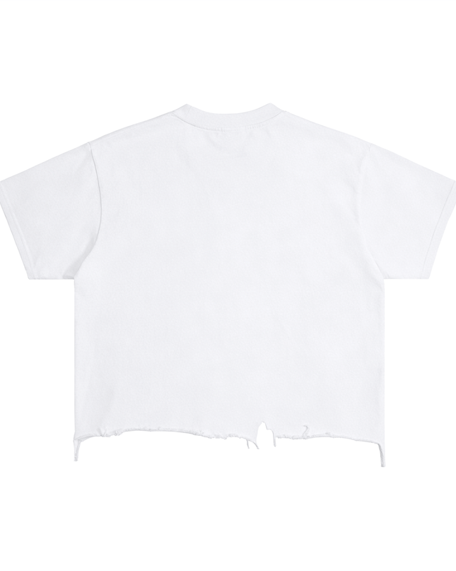 Vintage Wash Boxy Distressed Hem T-Shirt