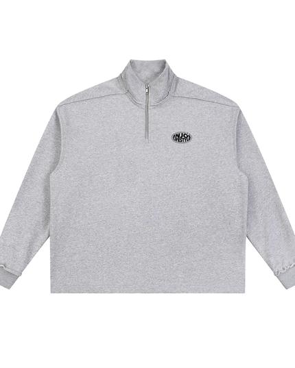 Half-Zip Rolled Edge Fleece Sweatshirt