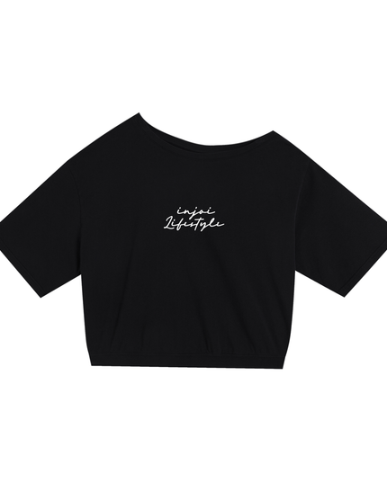 Asymmetric Shoulder Oversized Cotton T-Shirt