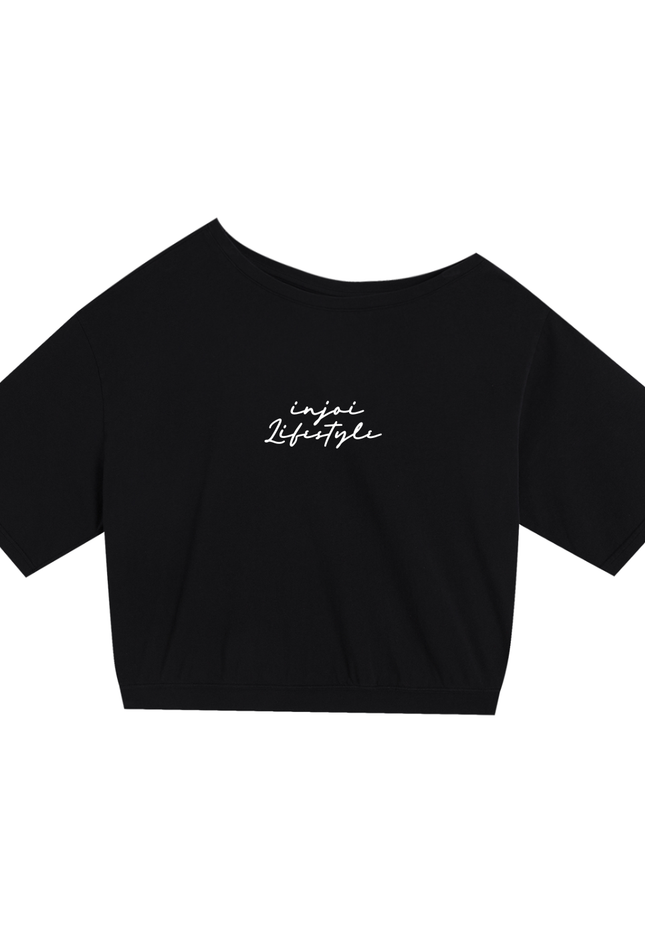 Asymmetric Shoulder Oversized Cotton T-Shirt