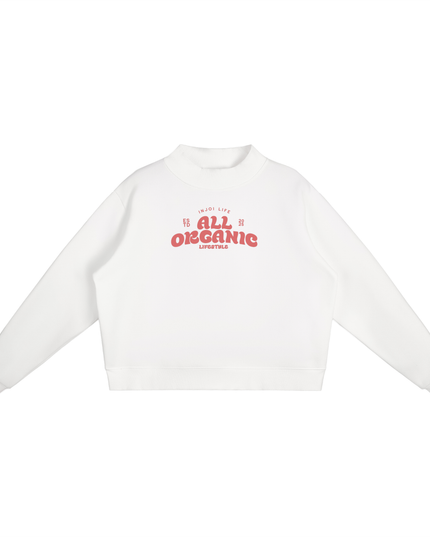 Essential Fleece Mock-Neck Crew Sweatshirt