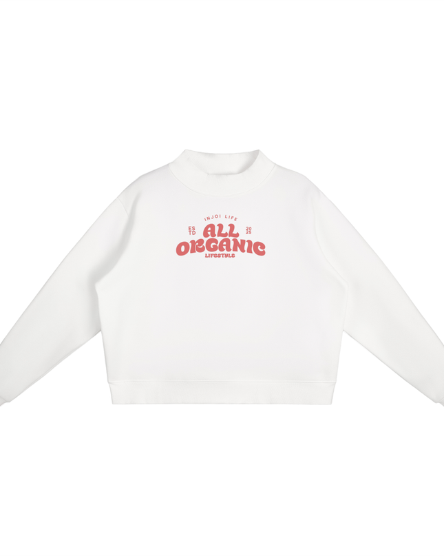 Essential Fleece Mock-Neck Crew Sweatshirt