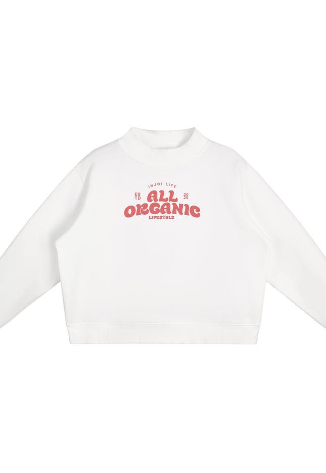 Essential Fleece Mock-Neck Crew Sweatshirt