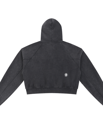 Snow Washed Cropped Hoodie