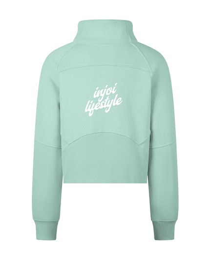 Cropped Half-Zip Sweatshirt