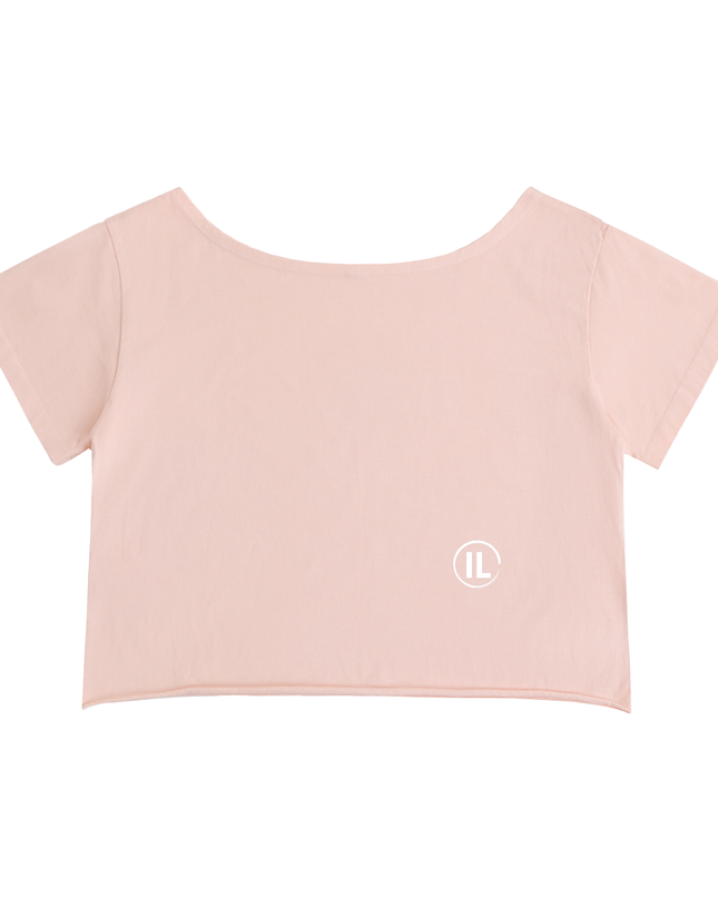Off-Shoulder Rolled Hem Cotton T-Shirt