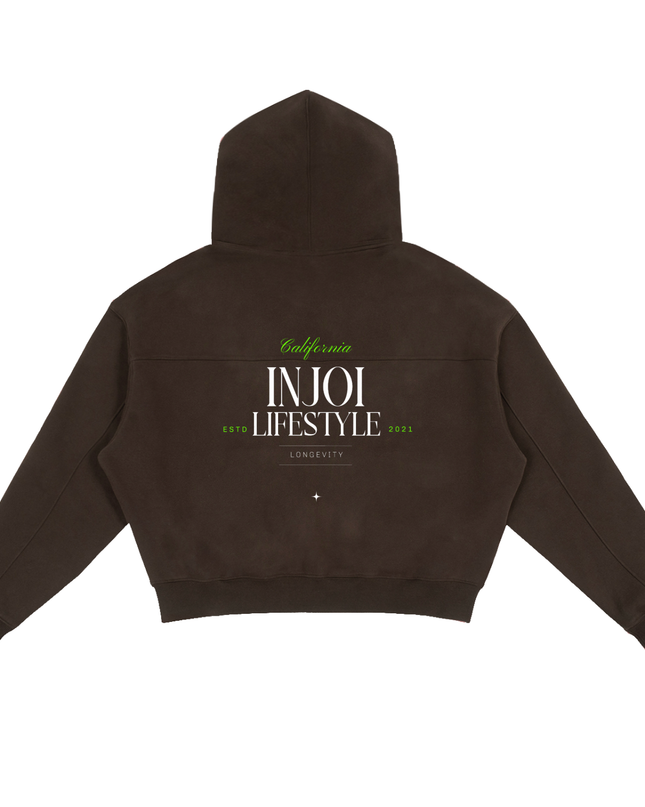 Fleece Zip-Up Boxy Hoodie